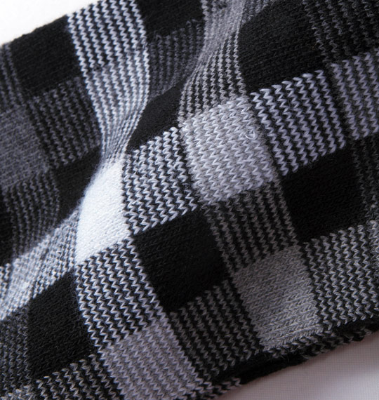  マルチチェック柄ソックス グレー系