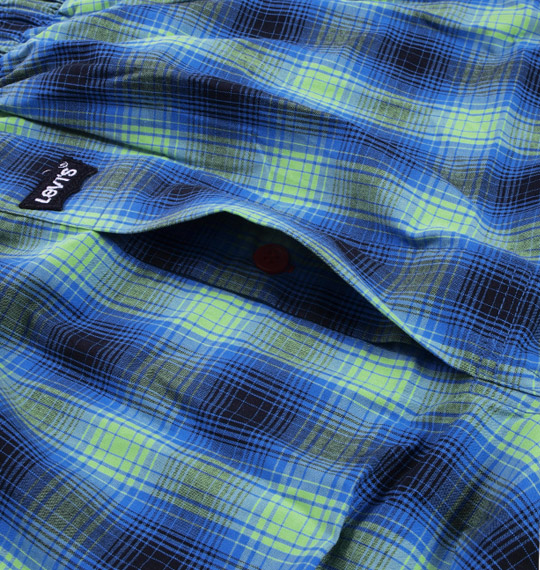 Levi's 2Pチェックトランクス グリーン×イエロー