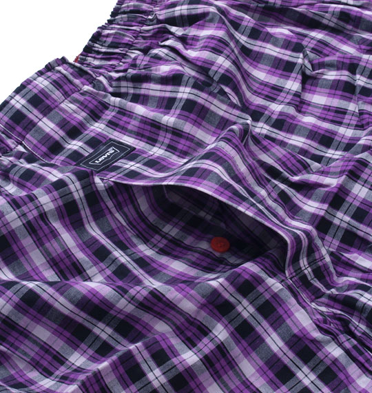 Levi's 2Pチェックトランクス パープル×オレンジ