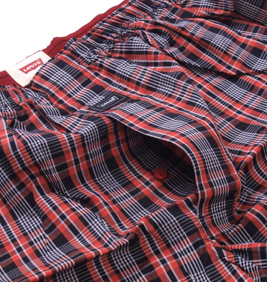 Levi's 2Pチェックトランクス パープル×オレンジ