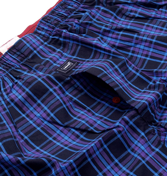 Levi's 2Pチェックトランクス ブルー系×レッド系