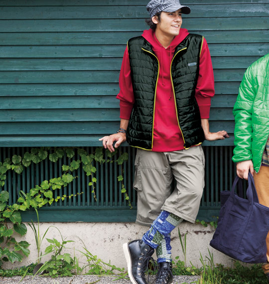 Levi's バンダナブロック柄タイツ ネイビー系