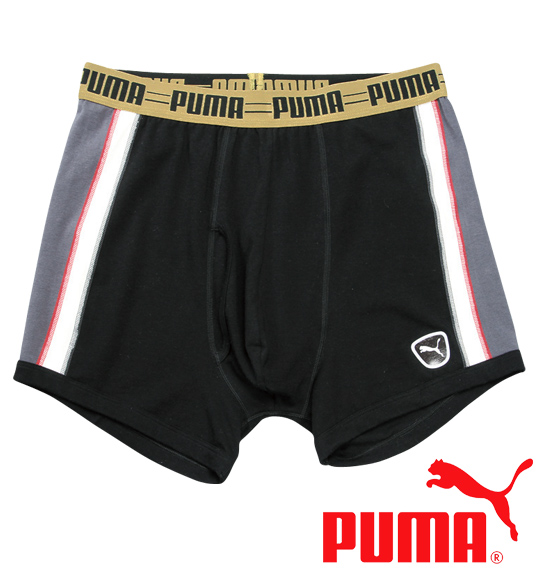 PUMA ワッペン風転写付切替ボクサーパンツ ブラック