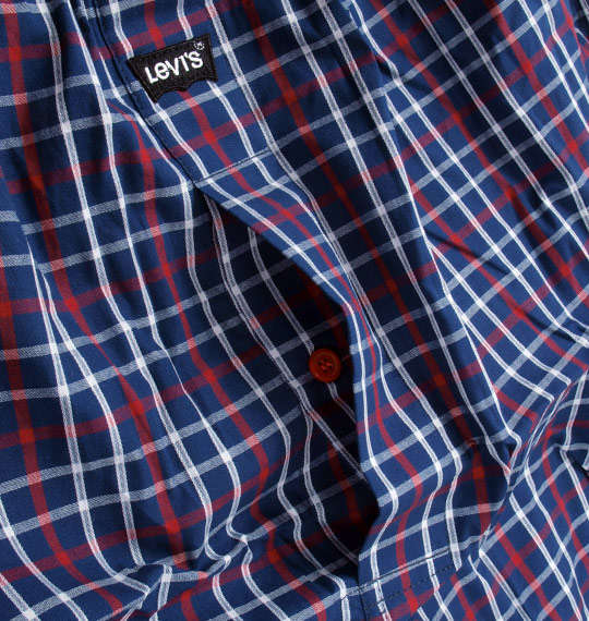 Levi's 2Pチェックトランクス ブラック×ネイビー