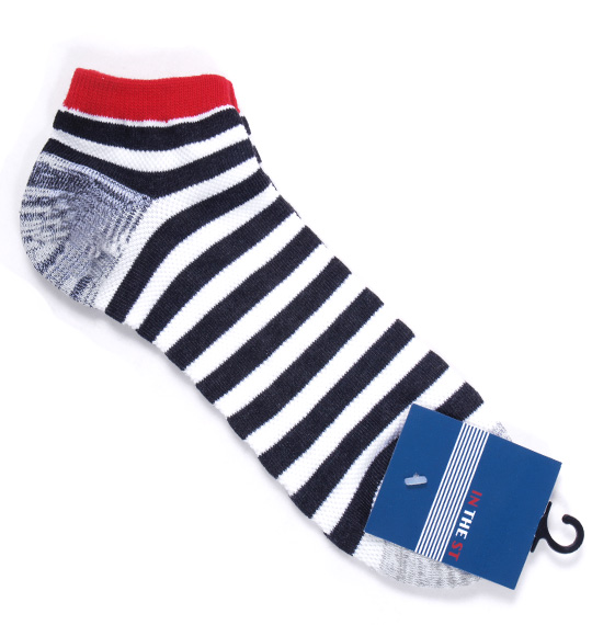  ボーダーソックス チャコール