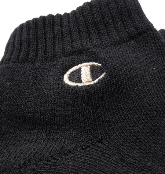 Champion 金刺繍ショートレングス3Pソックス ブラック