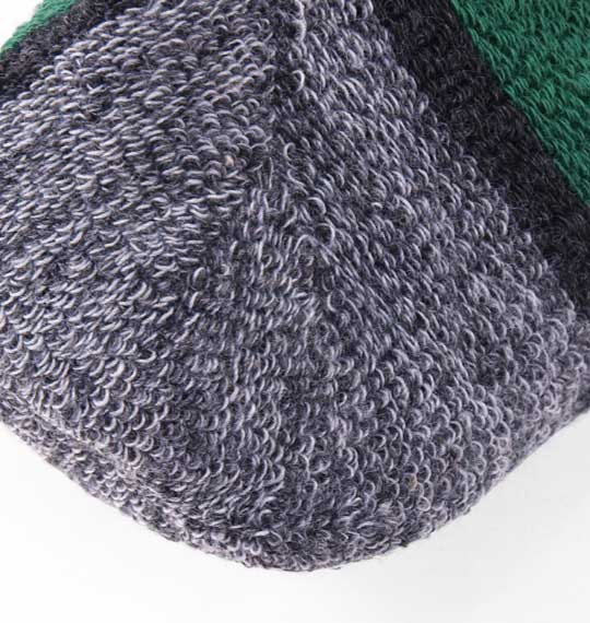  ボーダーアンクルソックス チャコール