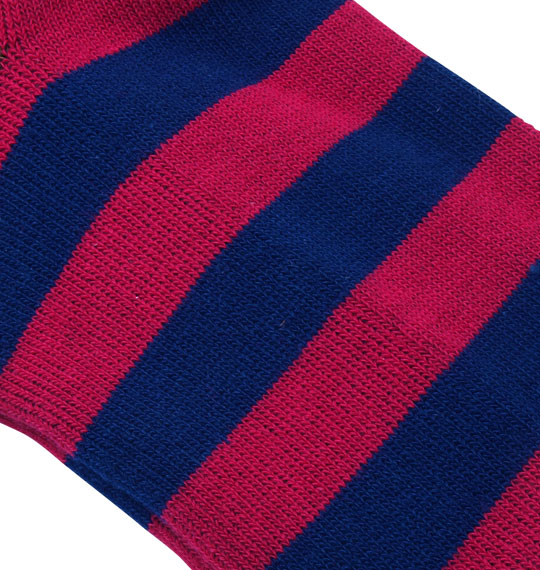  ボーダーアンクルソックス ピンク