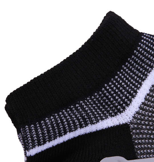  ボーダーアンクルソックス ブラック