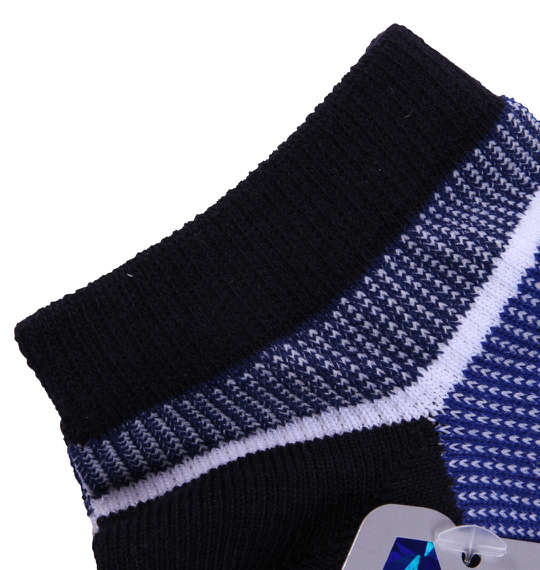  ボーダーアンクルソックス ネイビー
