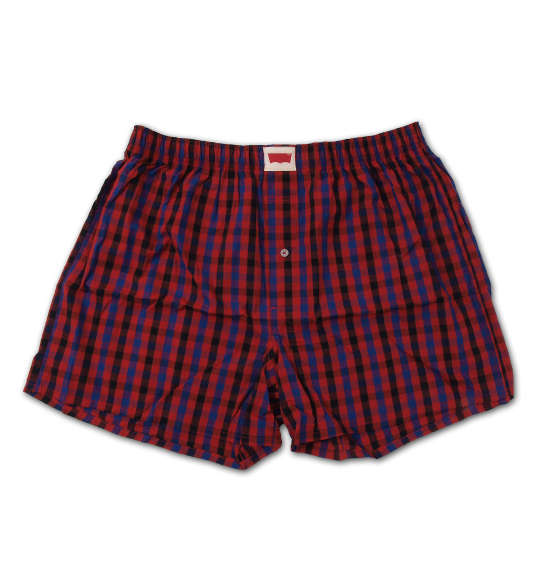 Levi's 2Pチェック柄トランクス レッド×ベージュ