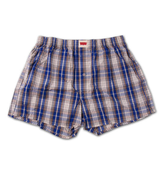 Levi's 2Pチェック柄トランクス レッド×ベージュ