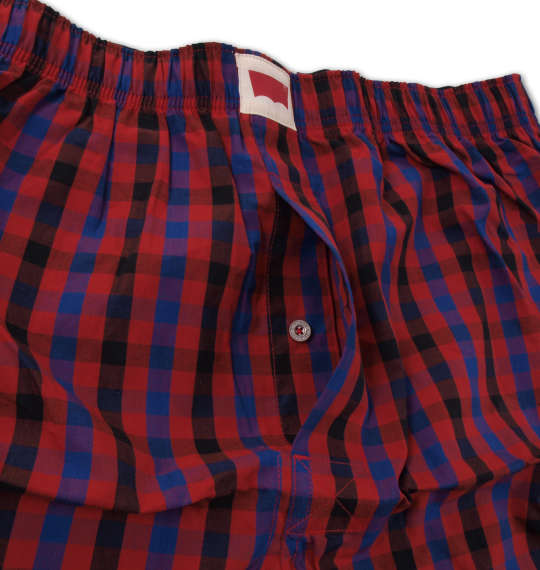 Levi's 2Pチェック柄トランクス レッド×ベージュ
