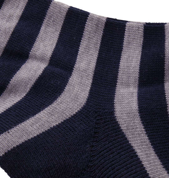  ボーダークォーターソックス グレー