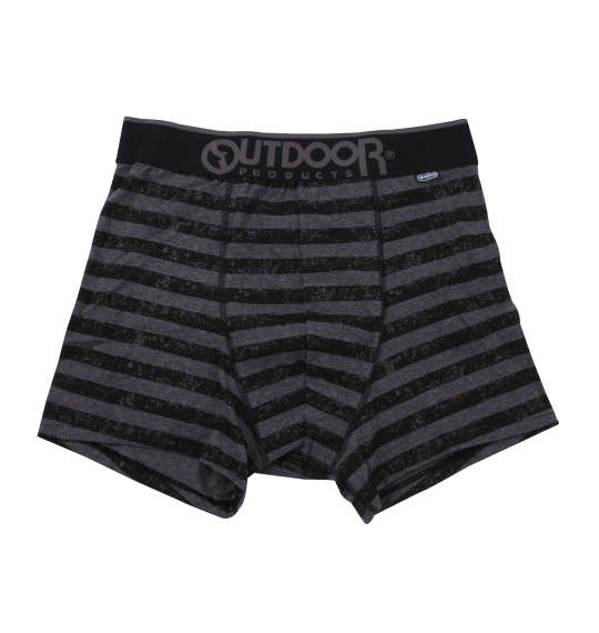 OUTDOOR PRODUCTS ブラックパターンボクサーパンツ ブラックかすれボーダー