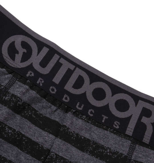 OUTDOOR PRODUCTS ブラックパターンボクサーパンツ ブラックかすれボーダー
