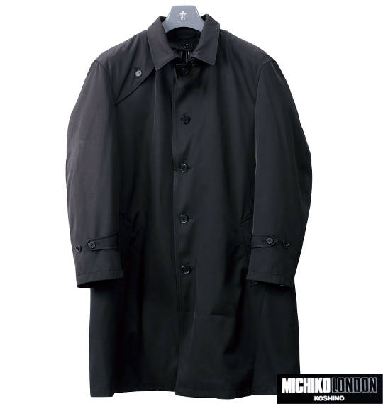 MICHIKO LONDON KOSHINO シングルトレンチコート ブラック
