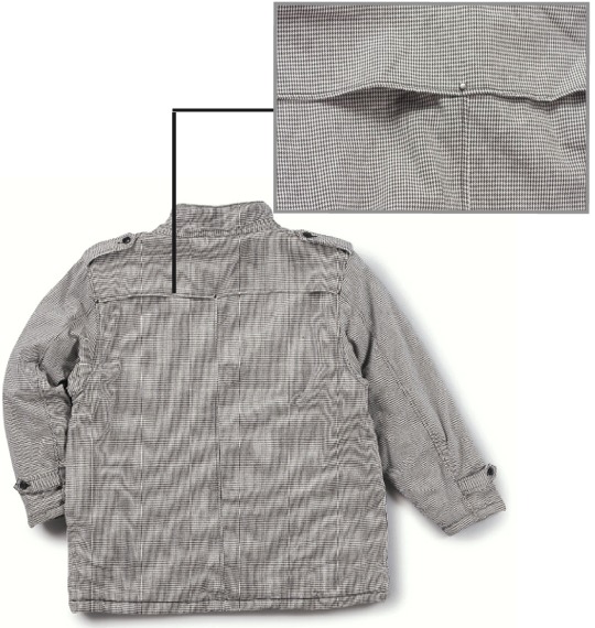 Beno ファー付パーカージャケット ホワイト×ブラック