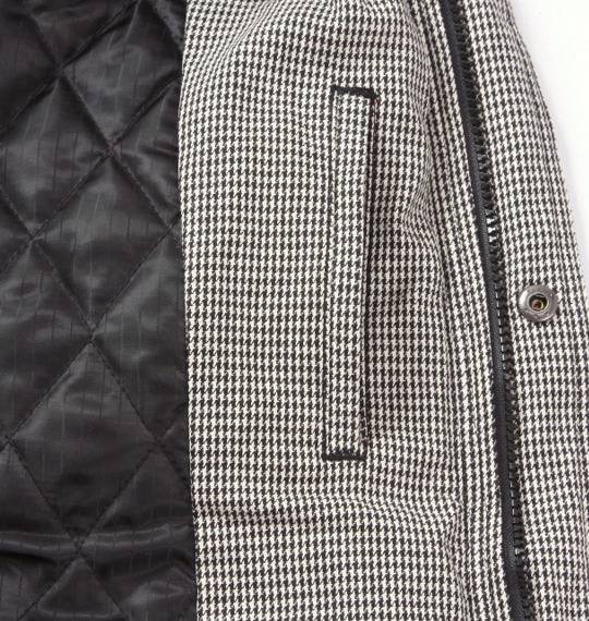 Beno ファー付パーカージャケット ホワイト×ブラック