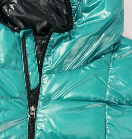 Mc.S.P パーカーダウンベスト ターコイズ×ブラック