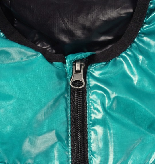 Mc.S.P パーカーダウンベスト ターコイズ×ブラック