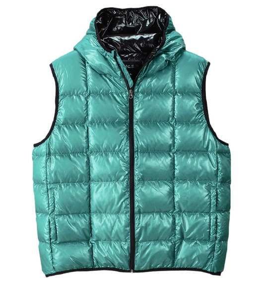 Mc.S.P パーカーダウンベスト ターコイズ×ブラック