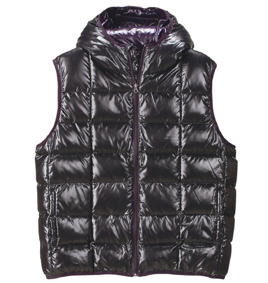 Mc.S.P パーカーダウンベスト ブラック×パープル