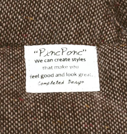Pincponc ホームスパン中綿ベスト ブラウン