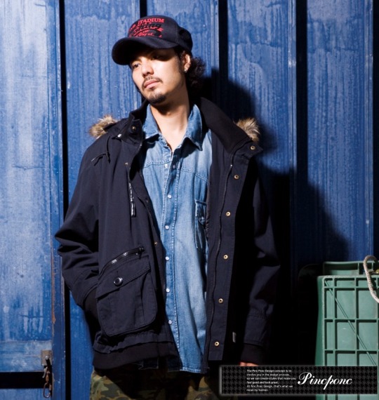 Pincponc ファー付N-3Bジャケット ブラック