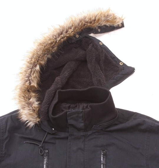 Pincponc ファー付N-3Bジャケット ブラック