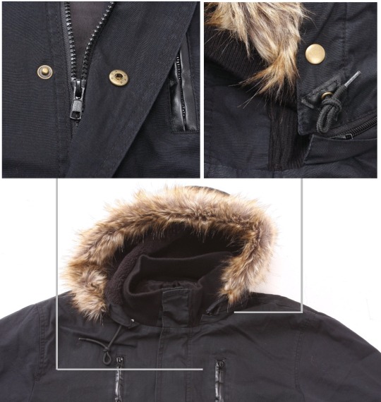 Pincponc ファー付N-3Bジャケット ブラック