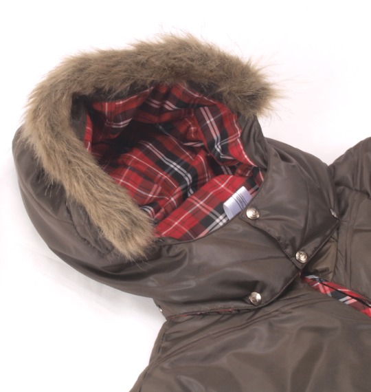 b-one-soul フード付中綿ベスト ブラウン