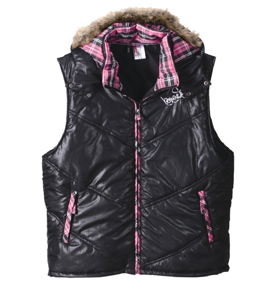 b-one-soul フード付中綿ベスト ブラック