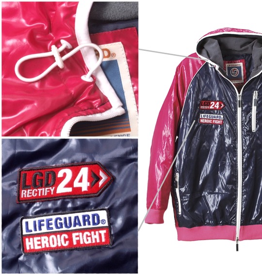 LIFE GUARD シレ裏キルトウインドブレーカー ネイビー×ピンク