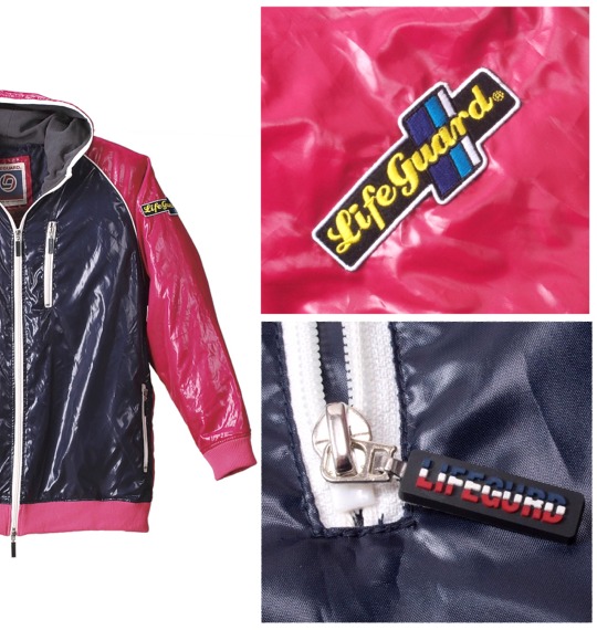 LIFE GUARD シレ裏キルトウインドブレーカー ネイビー×ピンク