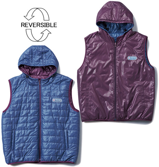 OUTDOOR PRODUCTS リバーシブル中綿ベスト ブルー×パープル