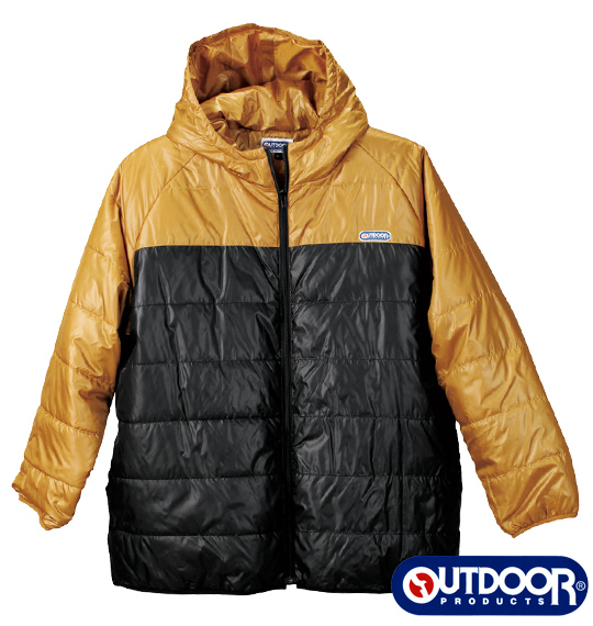 OUTDOOR PRODUCTS 中綿ジャケット ブラック×キャメル