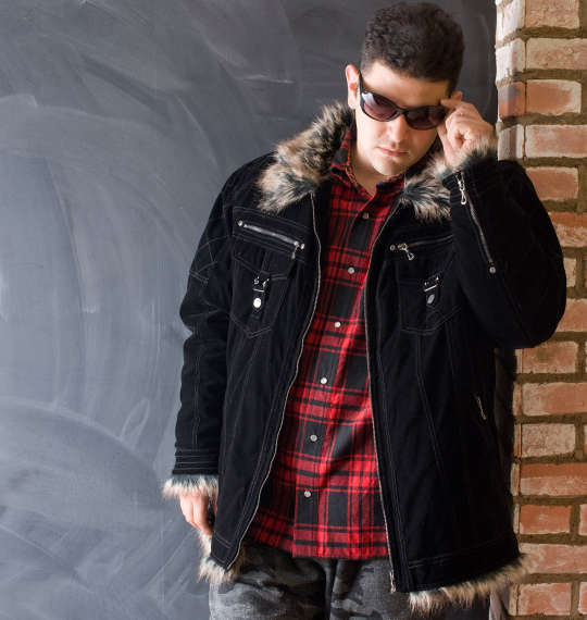 in the attic 別珍ライダースブルゾン ブラック