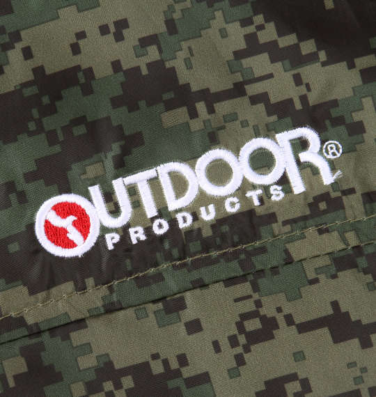 OUTDOOR PRODUCTS 裏メッシュカモフラ柄ウインドブレーカー カーキカモ