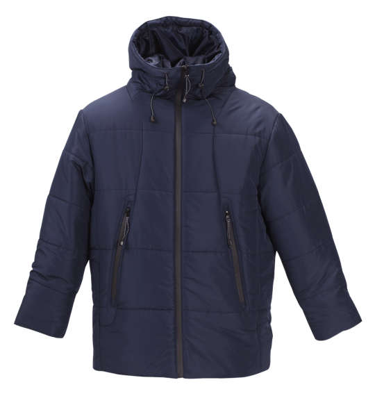 PREPS ボリュームフード中綿ジャケット ネイビー