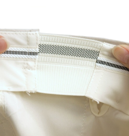  ウエストストレッチツータックパンツ オフホワイト