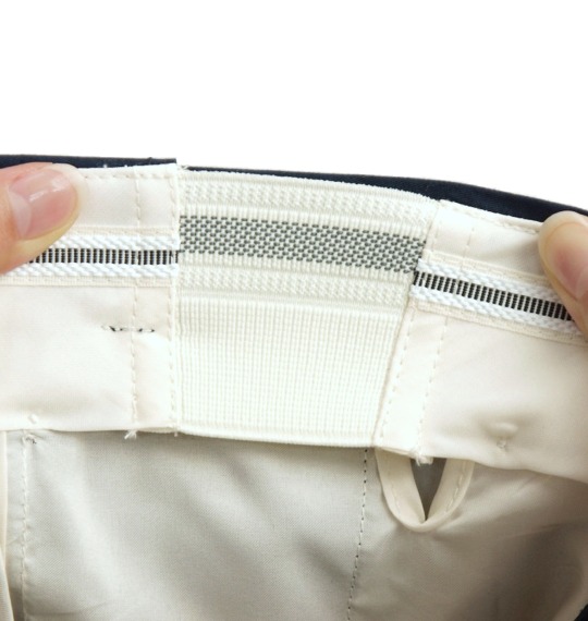  ウエストストレッチツータックパンツ ネイビー