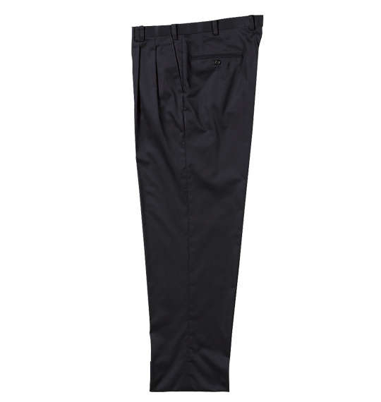  ウエストストレッチツータックパンツ ブラック