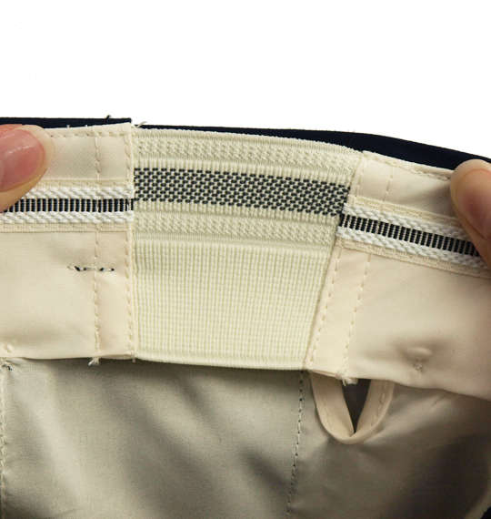  ウエストストレッチツータックパンツ ブラック