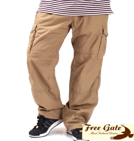 Free gate ロールアップカーゴパンツ ベージュ