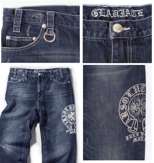 GLADIATE 刺繍デニムパンツ ネイビー