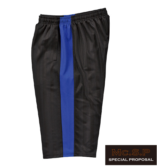 Mc.S.P ジャージ六分丈パンツ ブラック×ブルー