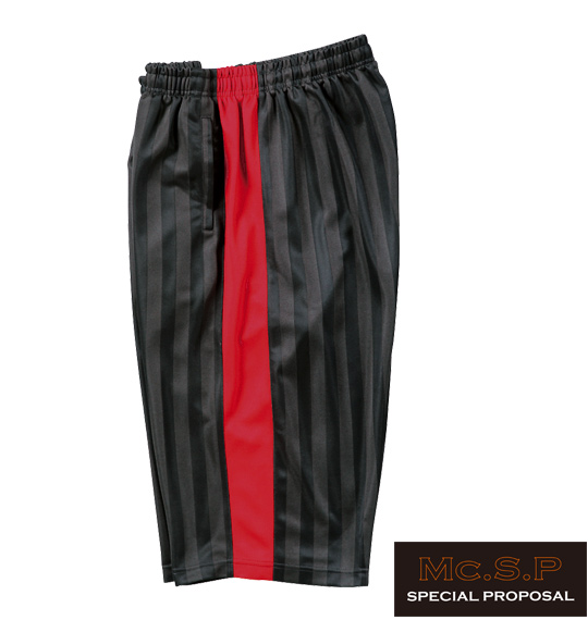 Mc.S.P ジャージ六分丈パンツ チャコール×レッド