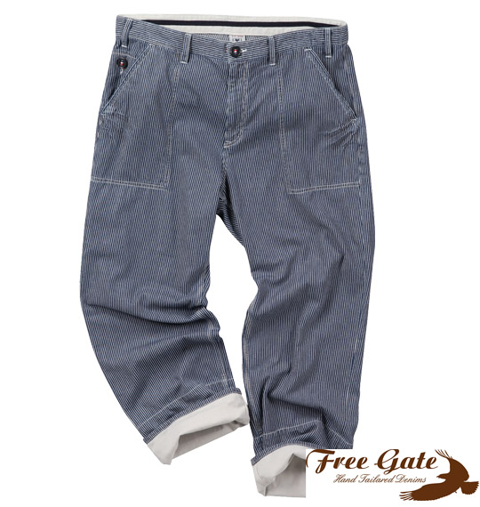 Free gate ロールアップペインターパンツ ネイビー(ヒッコリー)