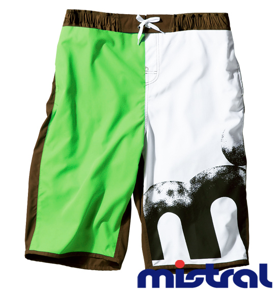 mistral サーフパンツ グリーン×ブラウン